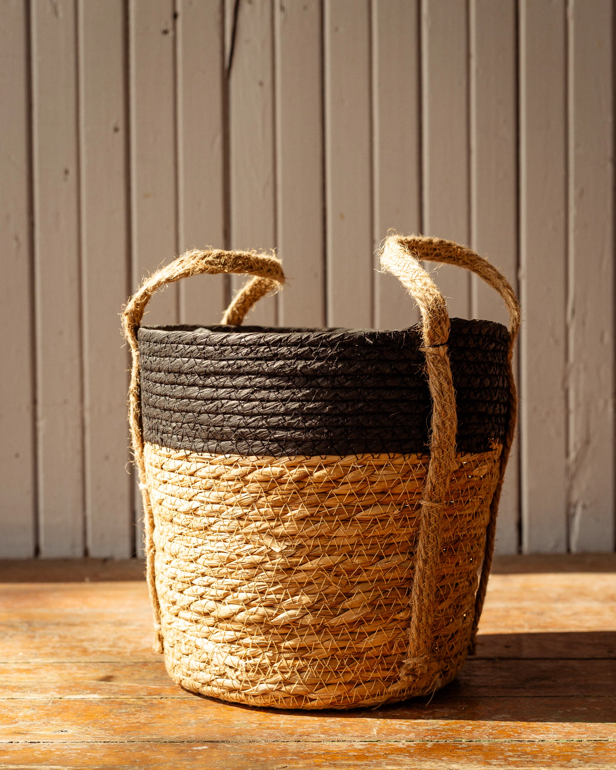 Organized closet and storage baskets